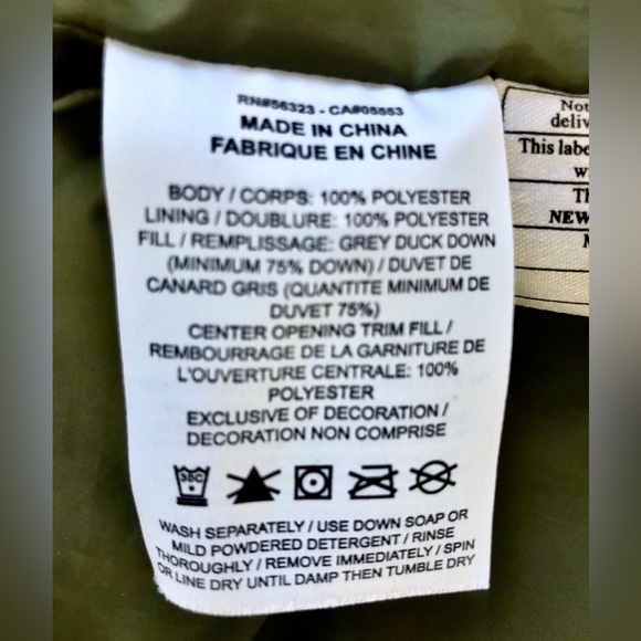 euc Nike womens olive green hooded quilted puffer down zip parka coat XS S - Picture 6 of 7